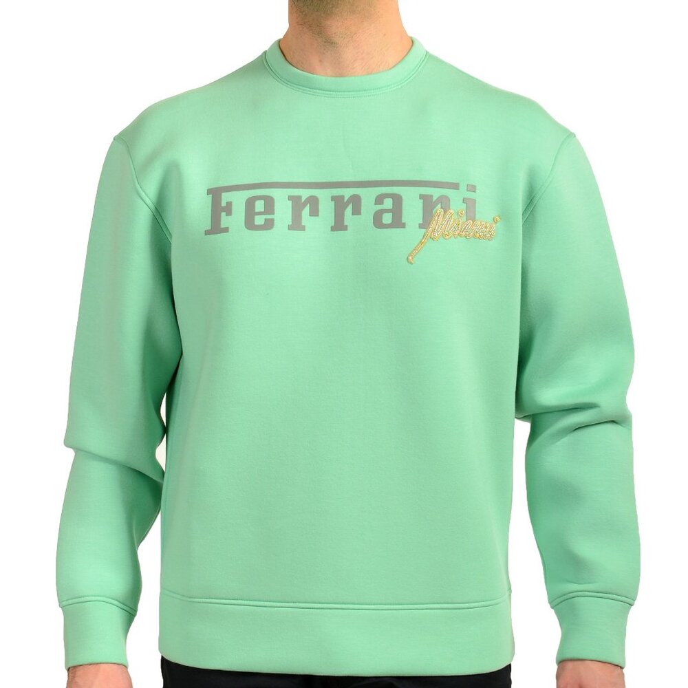 Scuderia Ferrari Men's Mint Embellished F-Lunga Sweatshirt Sweater US S IT 48